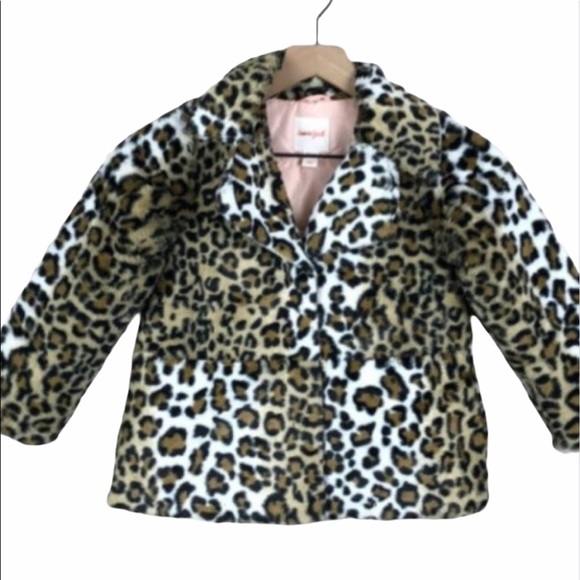 💝Cat & Jack Cheetah print coat, snap, pockets - Picture 5 of 6